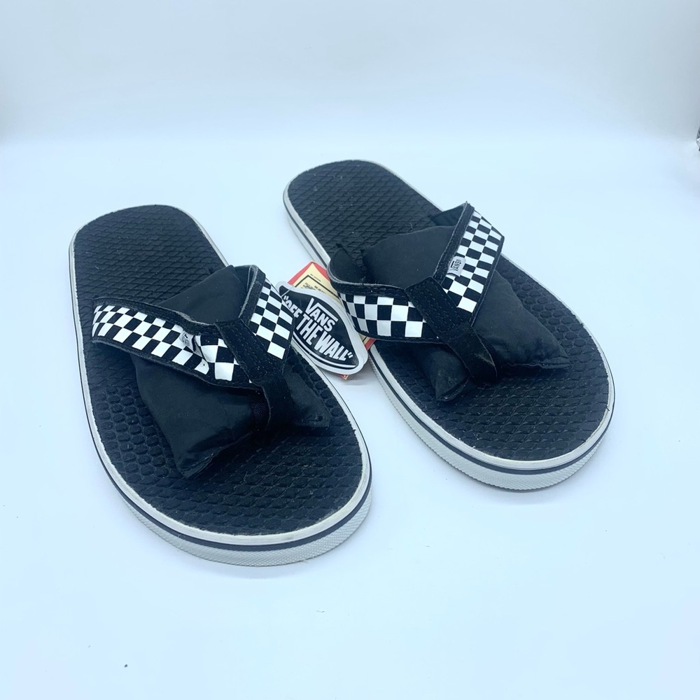 Vans Men’s Black Checkered Flip Flops
